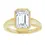 Thumbnail: Emerald cut bezel solitaire engagement ring in yellow gold