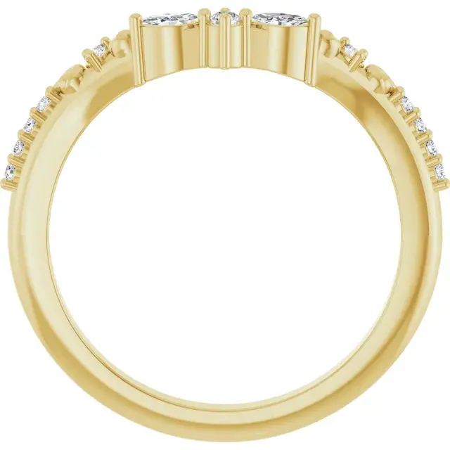 Thumbnail: Romantic Sculptural Diamond Tiara Contour Band