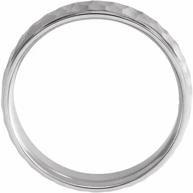Hammer texture Men's Wedding Band in 14k solid gold.