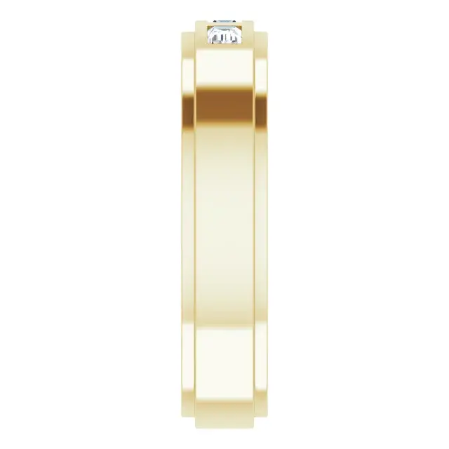 Thumbnail: Flush set lab grown Baguette Diamond Men's Band