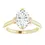 Thumbnail: Oval double compass prong solitaire engagement ring lab grown diamond in 14k gold.