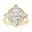 Thumbnail: Pear and round  diamond halo engagement ring with a round brilliant lab grown diamond center.