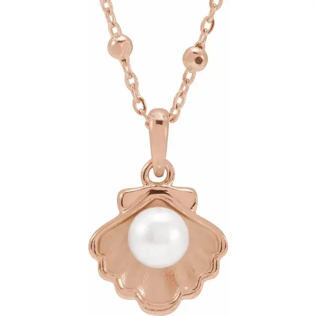 Thumbnail: Pearl Clam Shell Necklace