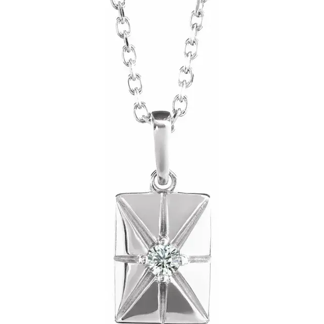 Thumbnail: Starburst Motif Amulet necklace with lab grown diamond in the center