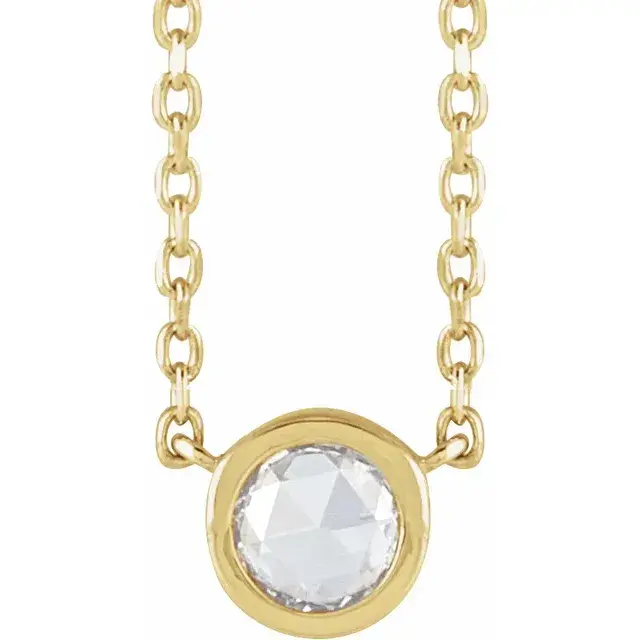 Rose Cut Round Bezel Necklace