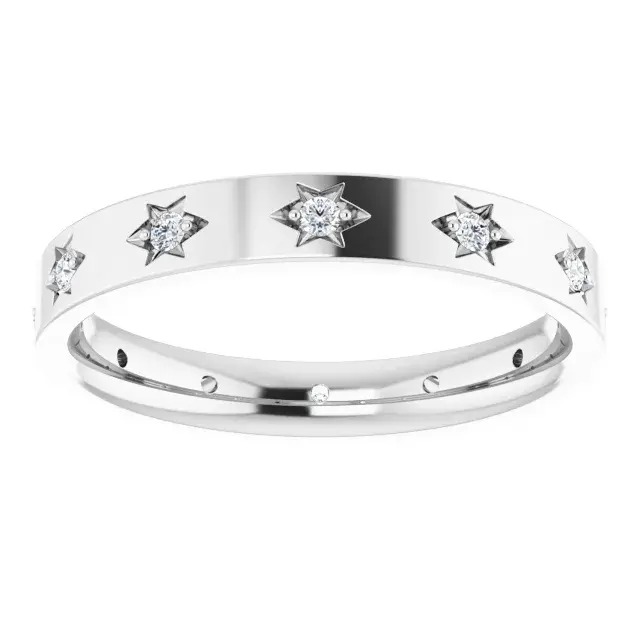 Thumbnail: starburst celestial diamond eternity band in 14k solid gold.