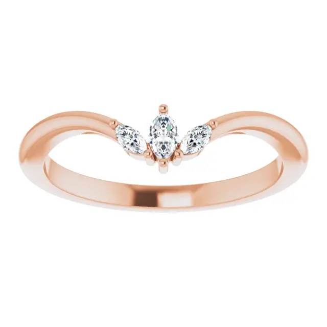 Thumbnail: A delicate fashion ring, crafted in 14k solid gold with three marquise lab grown diamonds.