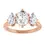 Thumbnail: Three stone engagement ring, made with oval lab grown diamonds set in 14k solid gold.