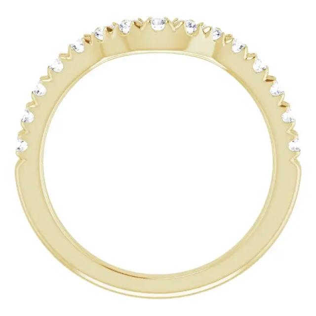 Thumbnail: Yellow gold contour lab grown diamond band