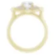 Thumbnail: Pear and round  diamond halo engagement ring with a round brilliant lab grown diamond center.