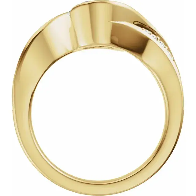 Oval Bypass Accented Diamond Engagement Ring on a white background