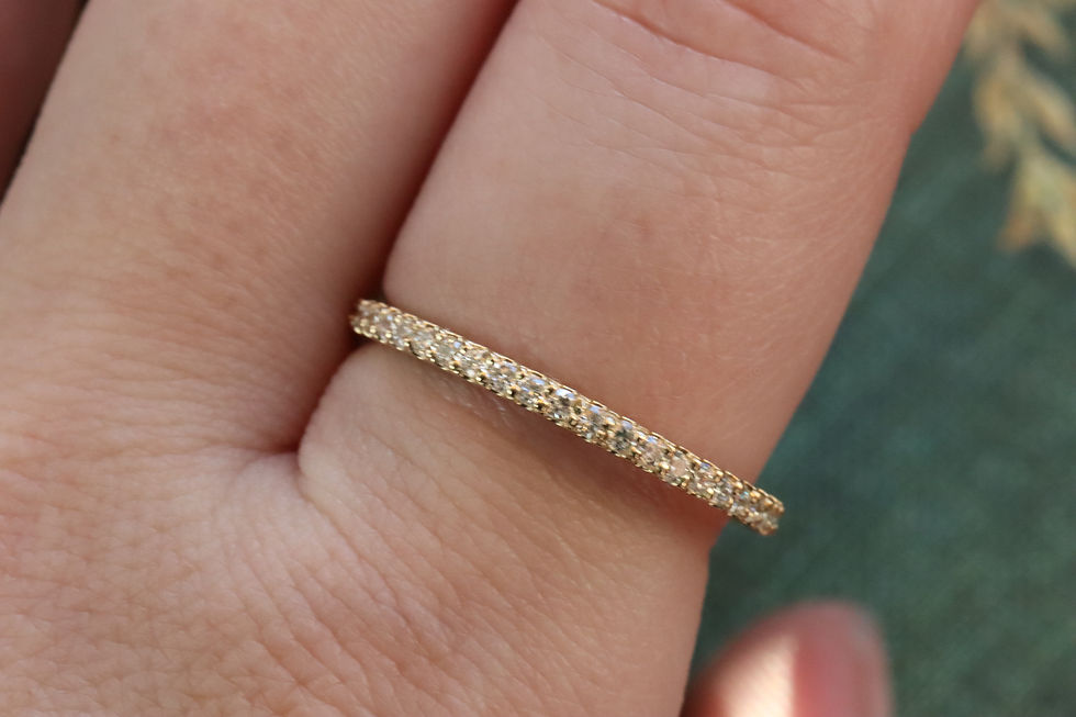 Classic Petite pave diamond band in yellow gold