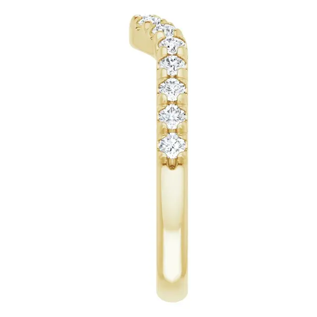 Thumbnail: Yellow gold contour lab grown diamond band