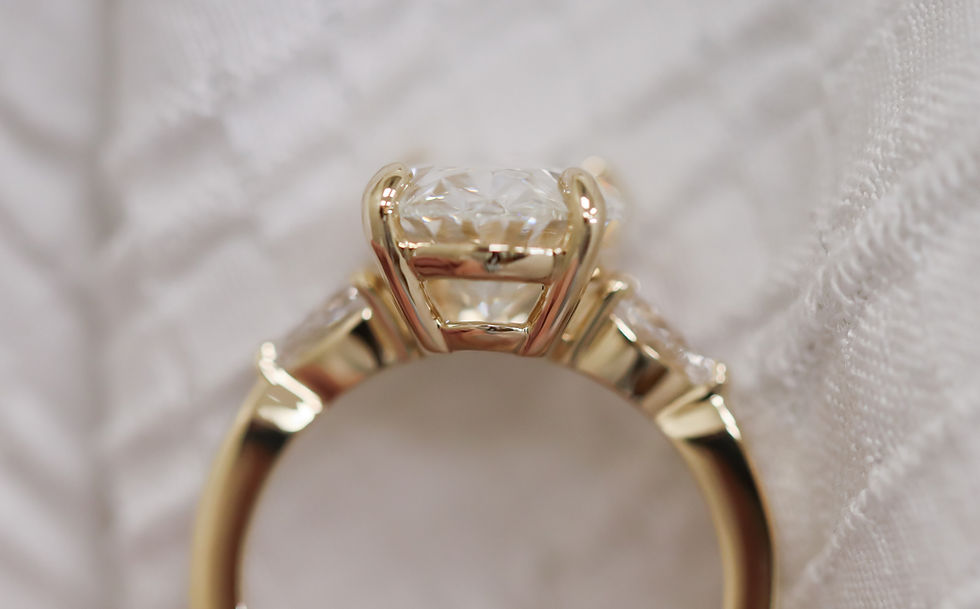 Thumbnail: The Elysia + Oval Three Stone Engagement Ring