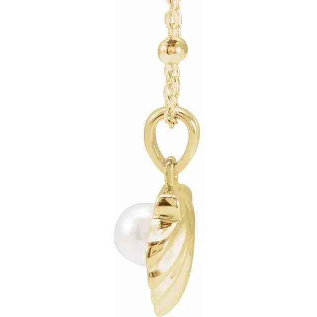 Thumbnail: Pearl Clam Shell Necklace