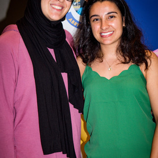 Two friends pose for a picture