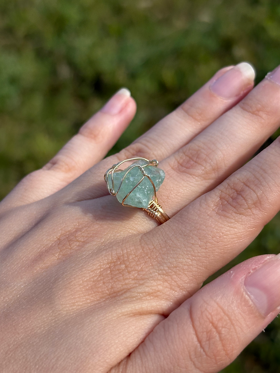 Thumbnail: Wire Wrapped Rough Stone Rings