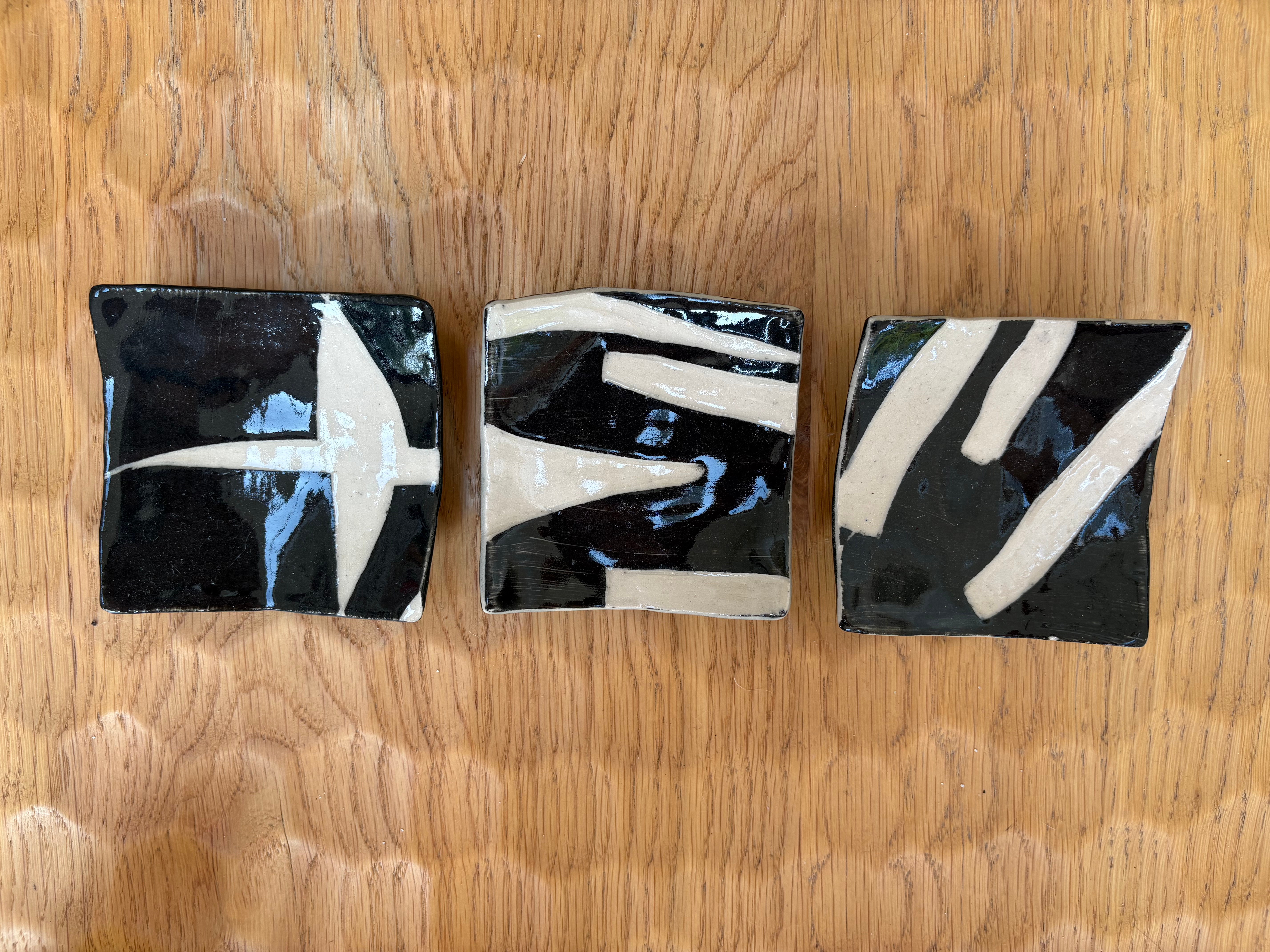 Set of 3 Sfgraffito Tribal Dishes
