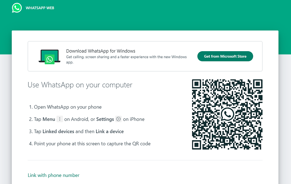 Open WhatsApp Web on your computer in Chrome by scanning the QR code with your phone.