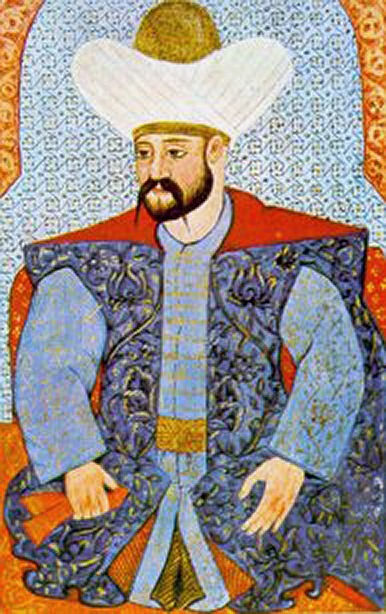 Depiction of Sultan Murad I, who led Ottoman forces in the consequential Battle of Kosova, where he died.