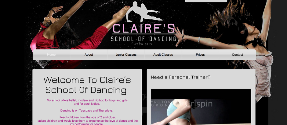 Claire's School Of Dance Webpage launches