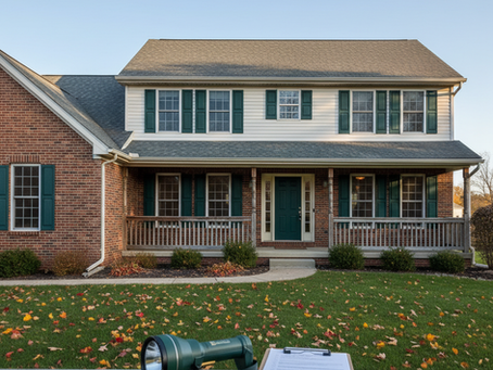 Home inspection cost Clinton Twp MI — licensed inspector evaluating a residential home exterior in Michigan