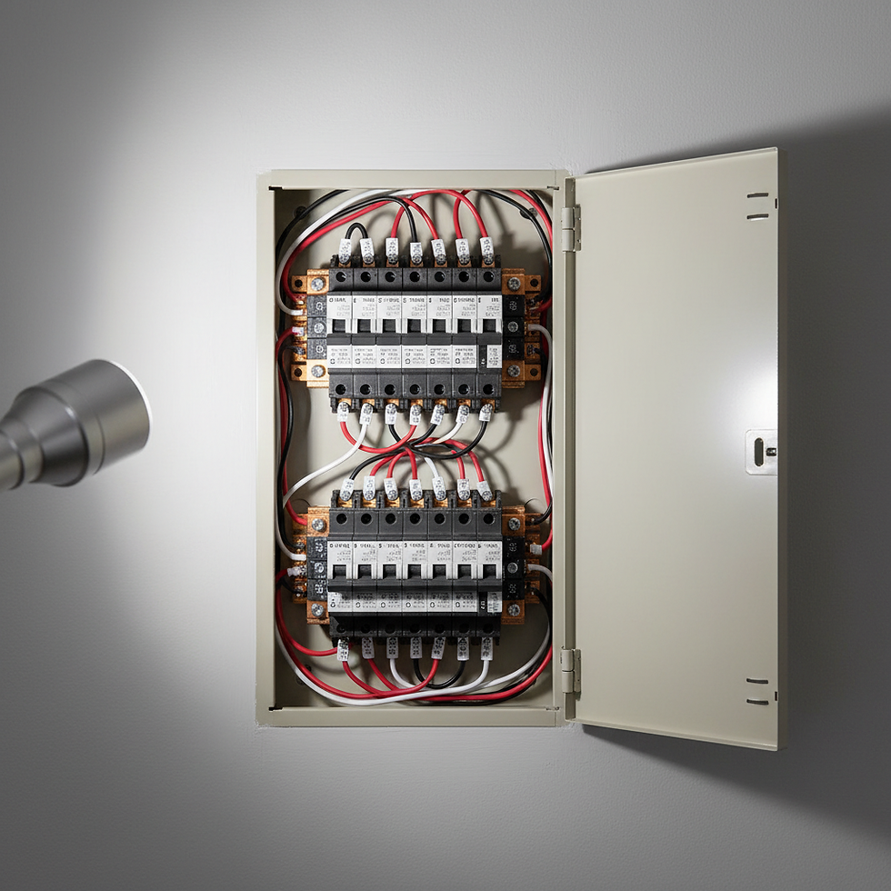 electrical system inspection Margate FL — Residential electrical panel being inspected during an electrical system insp
