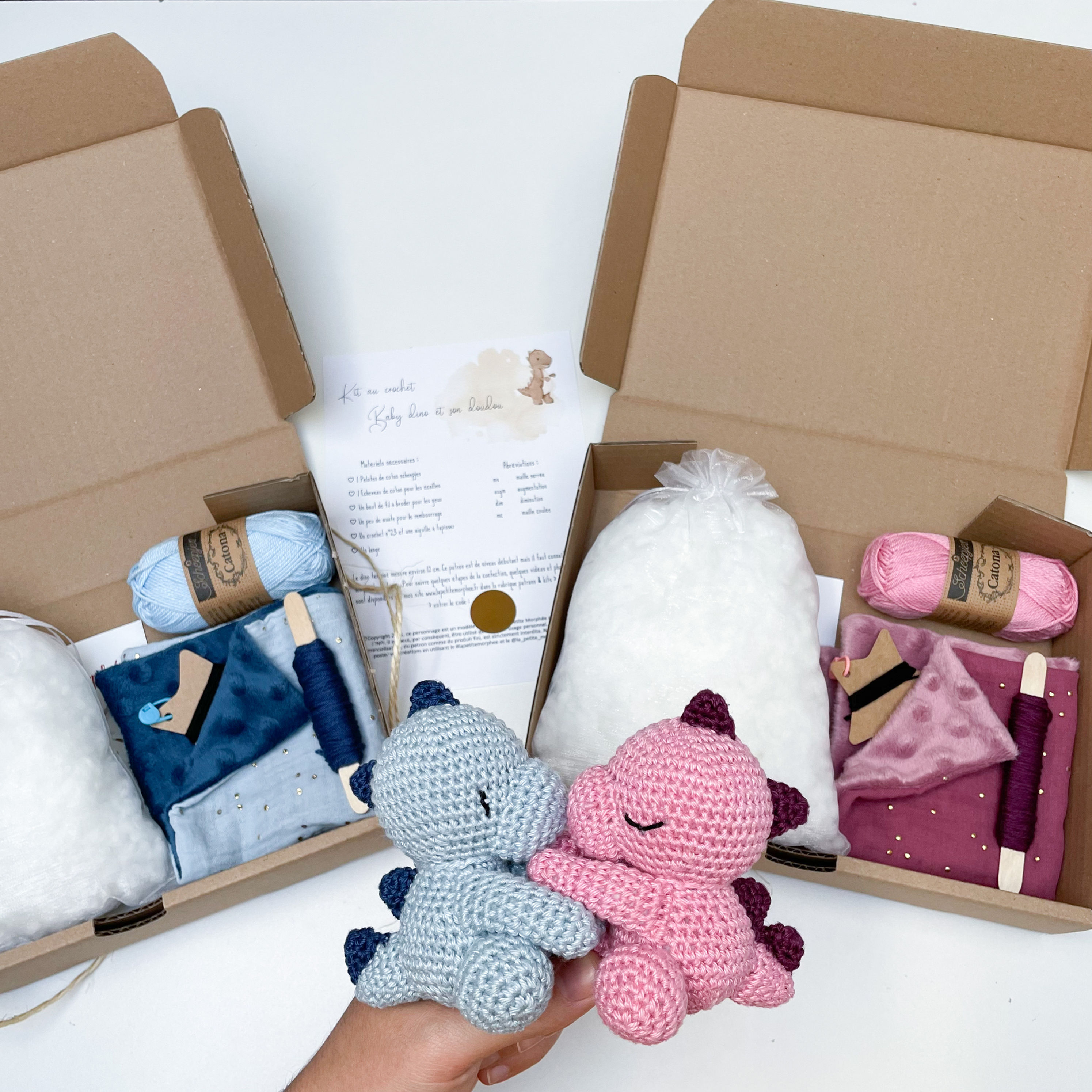 Kit crochet mini doudou dino