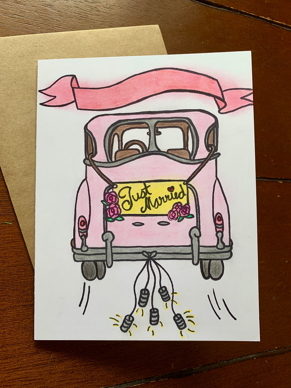 Thumbnail: Wedding Car Greeting Card