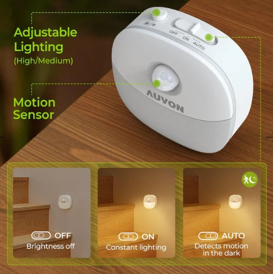 Thumbnail: Rechargeable Mini Motion Sensor Night Light (2 Pack)