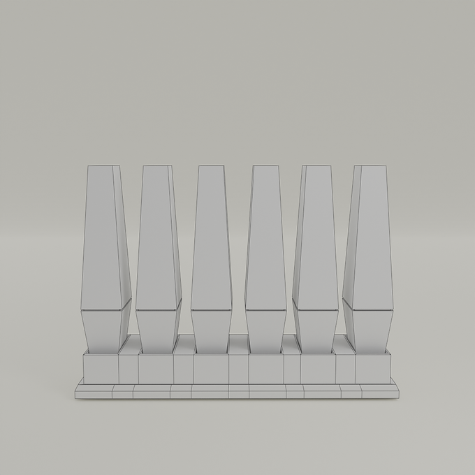 3D Model Low Poly Wireframe Pen Highlighters