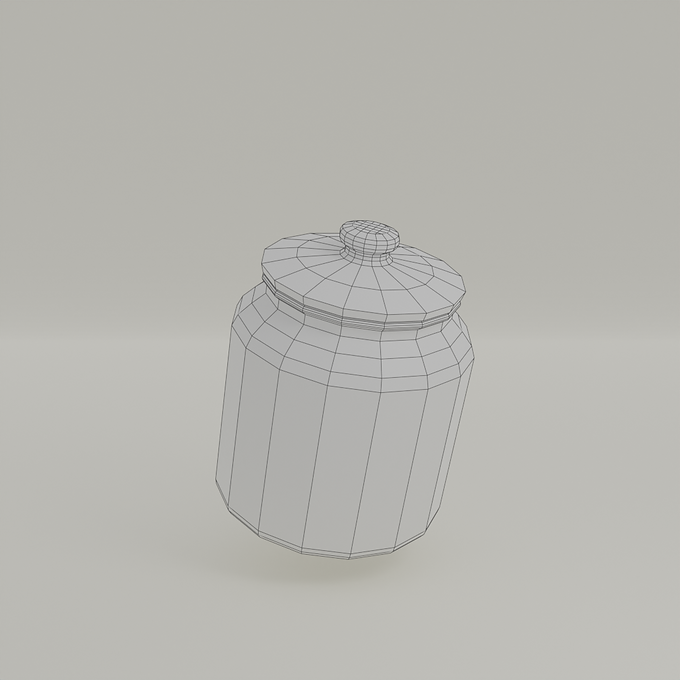 3D Model Low Poly Wireframe Cookie Container Medium