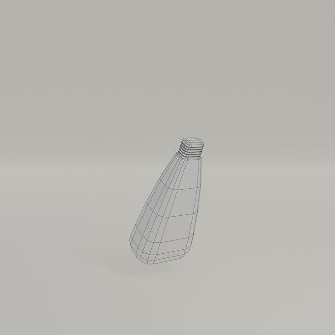 3D Model Low Poly Wireframe Bottle Face Tonic