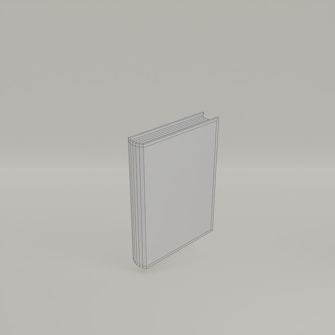 3D Model Low Poly Wireframe Book 3x14x18