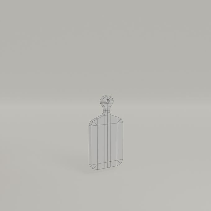 3D Model Low Poly Wireframe Cutting Board Small