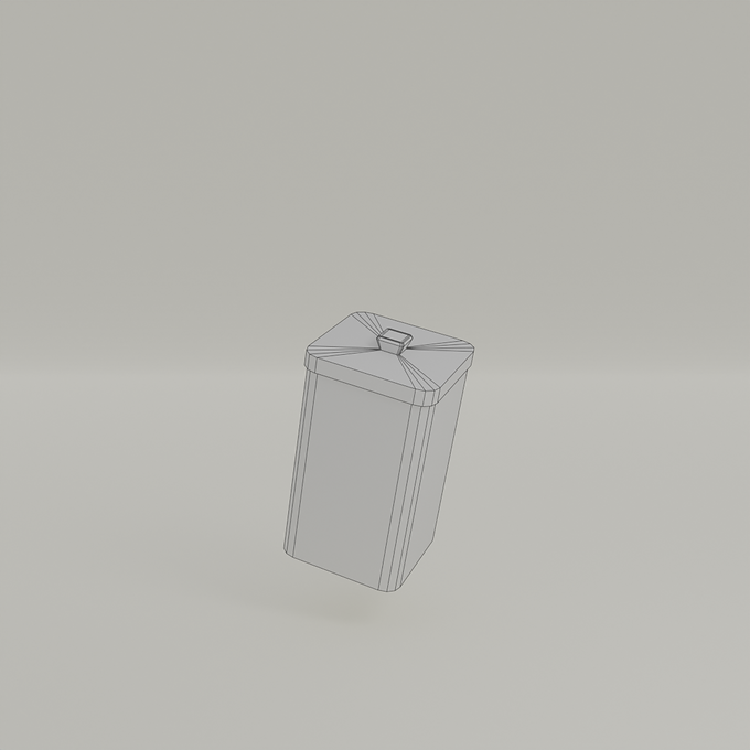 3D Model Low Poly Wireframe Box Narrow Small