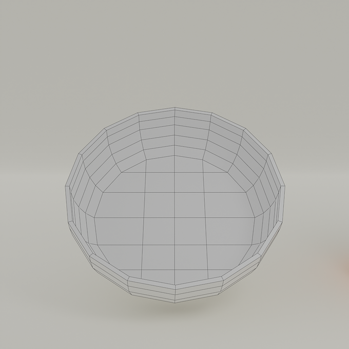 3D Model Low Poly Wireframe Deep Plate Small