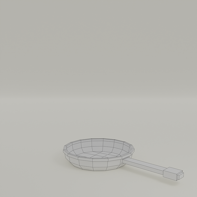 3D Model Low Poly Wireframe Pan