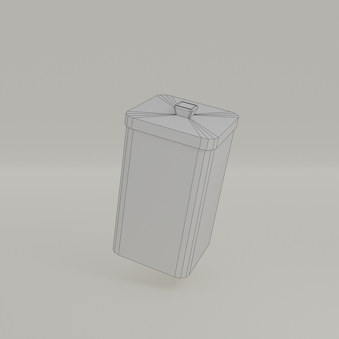 3D Model Low Poly Wireframe Box Narrow Mid