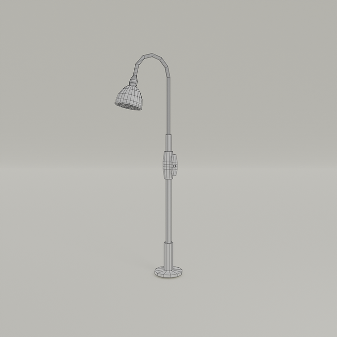 3D Model Low Poly Wireframe Shower