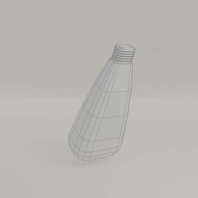 3D Model Low Poly Wireframe Bottle Face Gel
