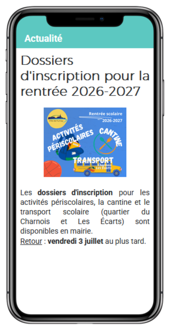 Dossiers d'inscription pour la rentrée scolaire 2026/2027