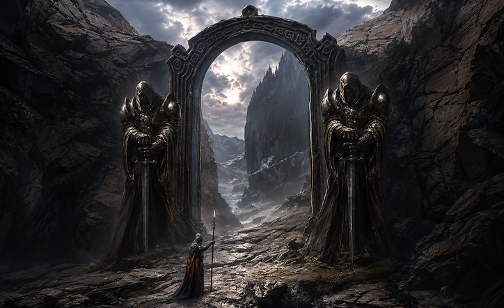 ENTRANCE TO MOUNT NAUMATHAR, KINGDOM OF THE GODS OF ANAHKÓLION