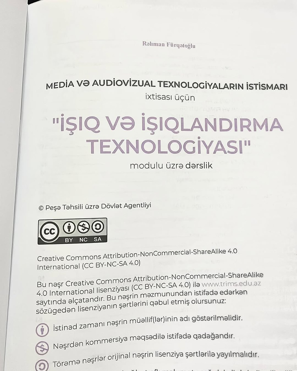 Küçük resim: "İşıq və İşıqlandırma Texnologiyası" kitabı
