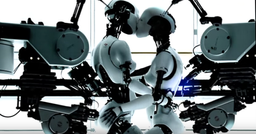 Prop making company for music video production Bjork robot arms