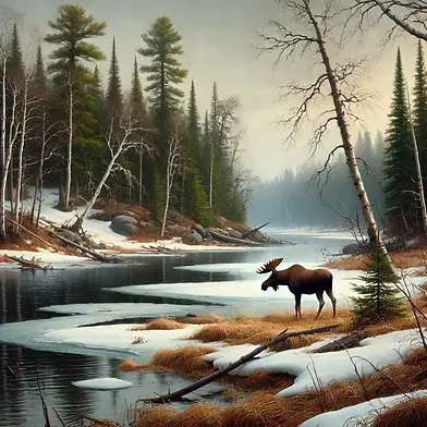 moose in the spring melt