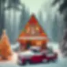 christmas cabin red truck