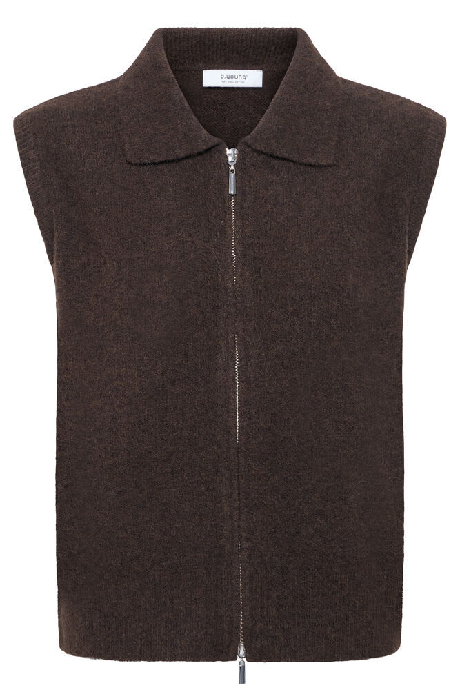 Byoung 9113 Omea Chocolate Zip Knit Waistcoat