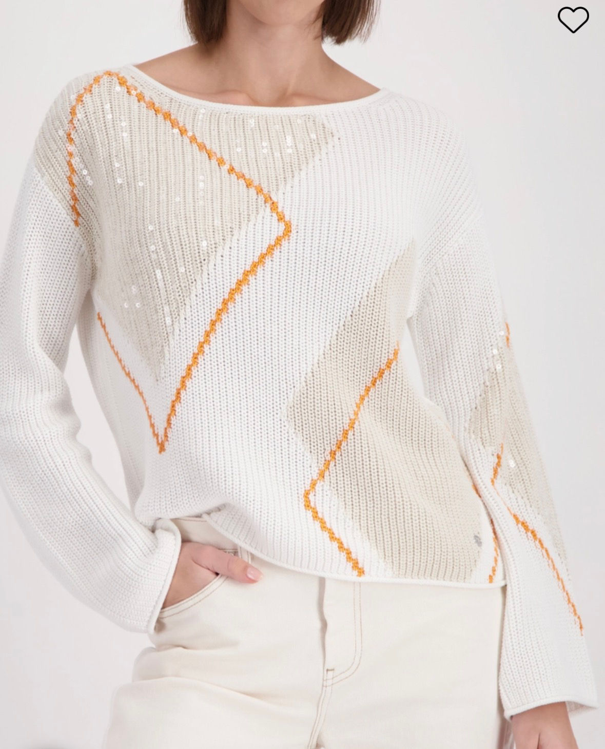 MONARI 410281 PATTERN PULLOVER OFF WHITE