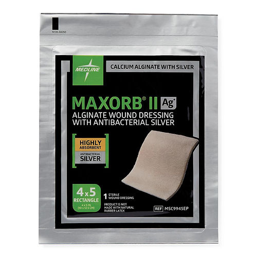 Maxorb II Silver Alginate Wound Dressing, 4" x 4.75"